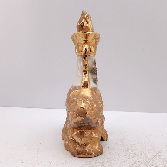 Jim Beam Liquor Decanter Distillery Whiskey Empty Vase Bottle Gold Regal China - Picture 6 of 13